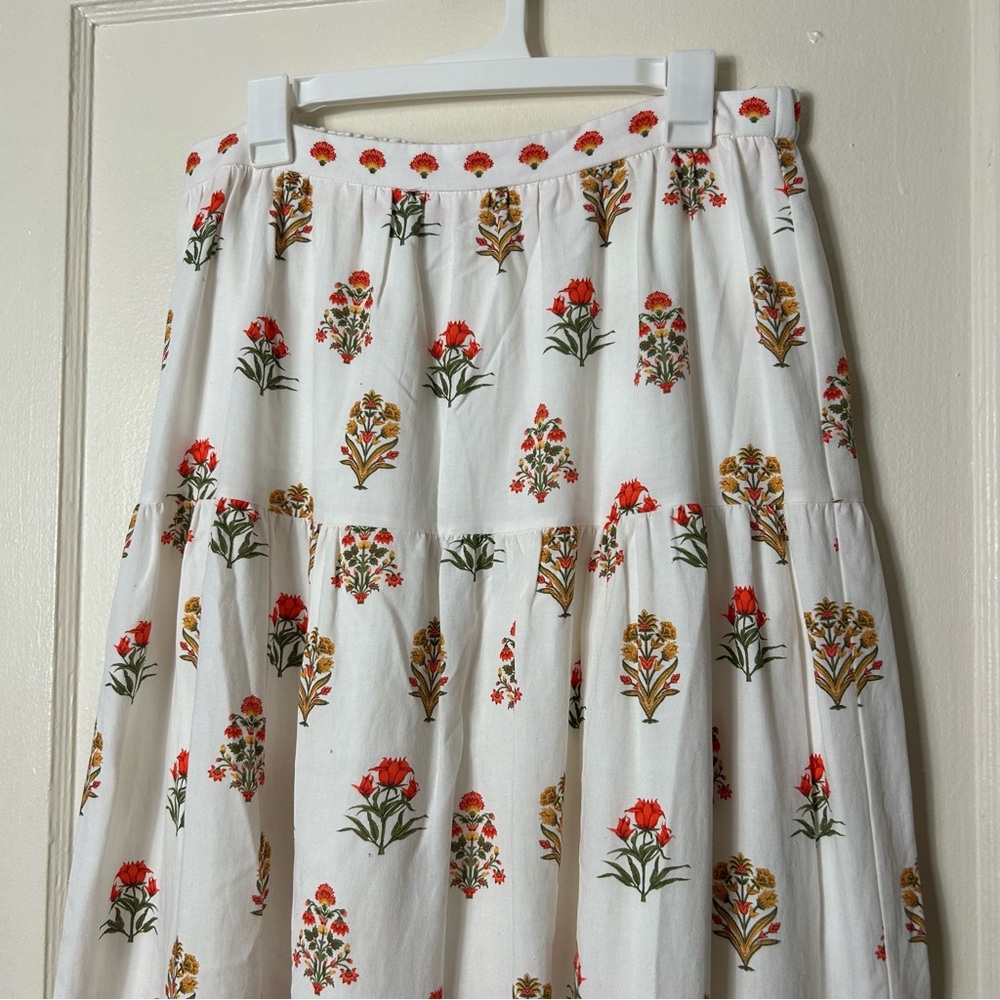 Antonio Melani isabelle a-line floral tiered maxi skirt womens 12 prairie - Picture 3 of 9